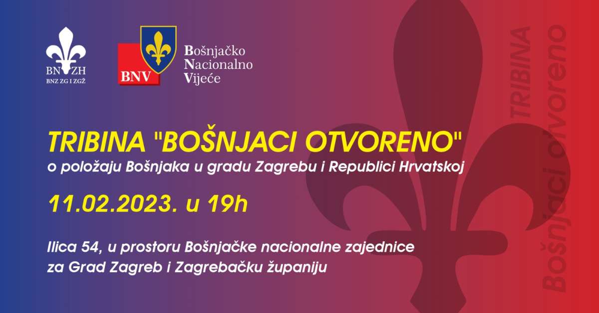 Tribina “Bošnjaci otvoreno” 11. februara u Zagrebu