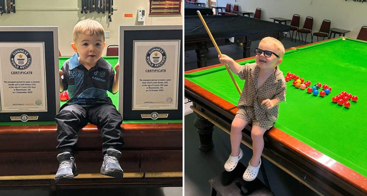 Dvogodišnji dječak “rastura” za bilijarskim stolom